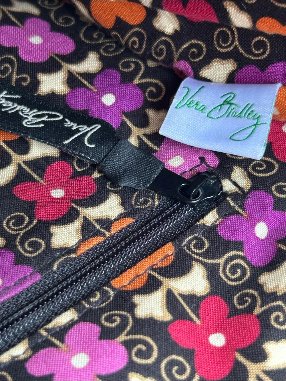 Vera Bradley Bag Suzani Floral Patchwork Purse Tote Bag Plum
